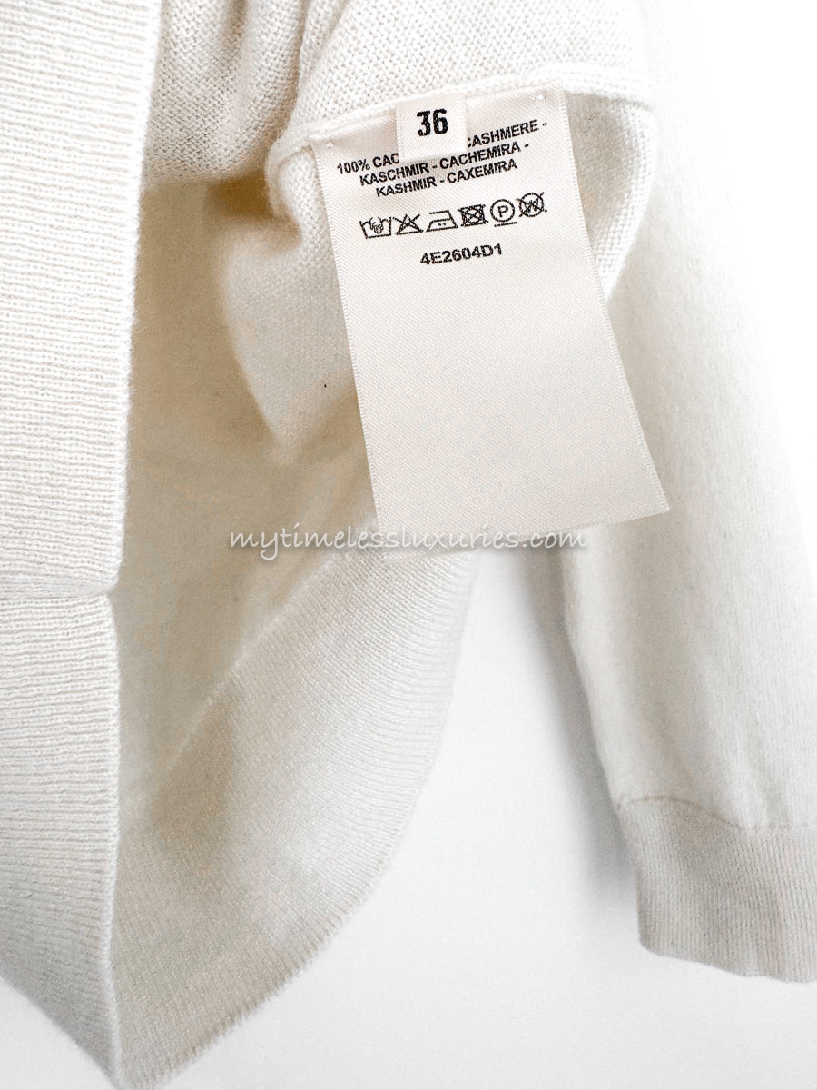 HERMES cashmere H-Lift Short Sleeve knit tops 2H2663D1 Bleu Lichen Blue-gray 38