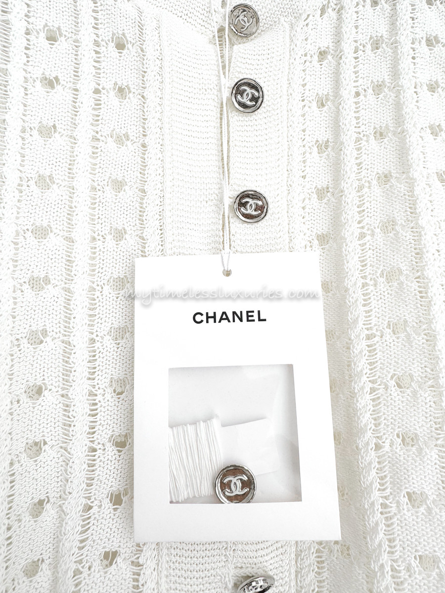 CHANEL 23B Chain Embellished Cardi Jacket 34