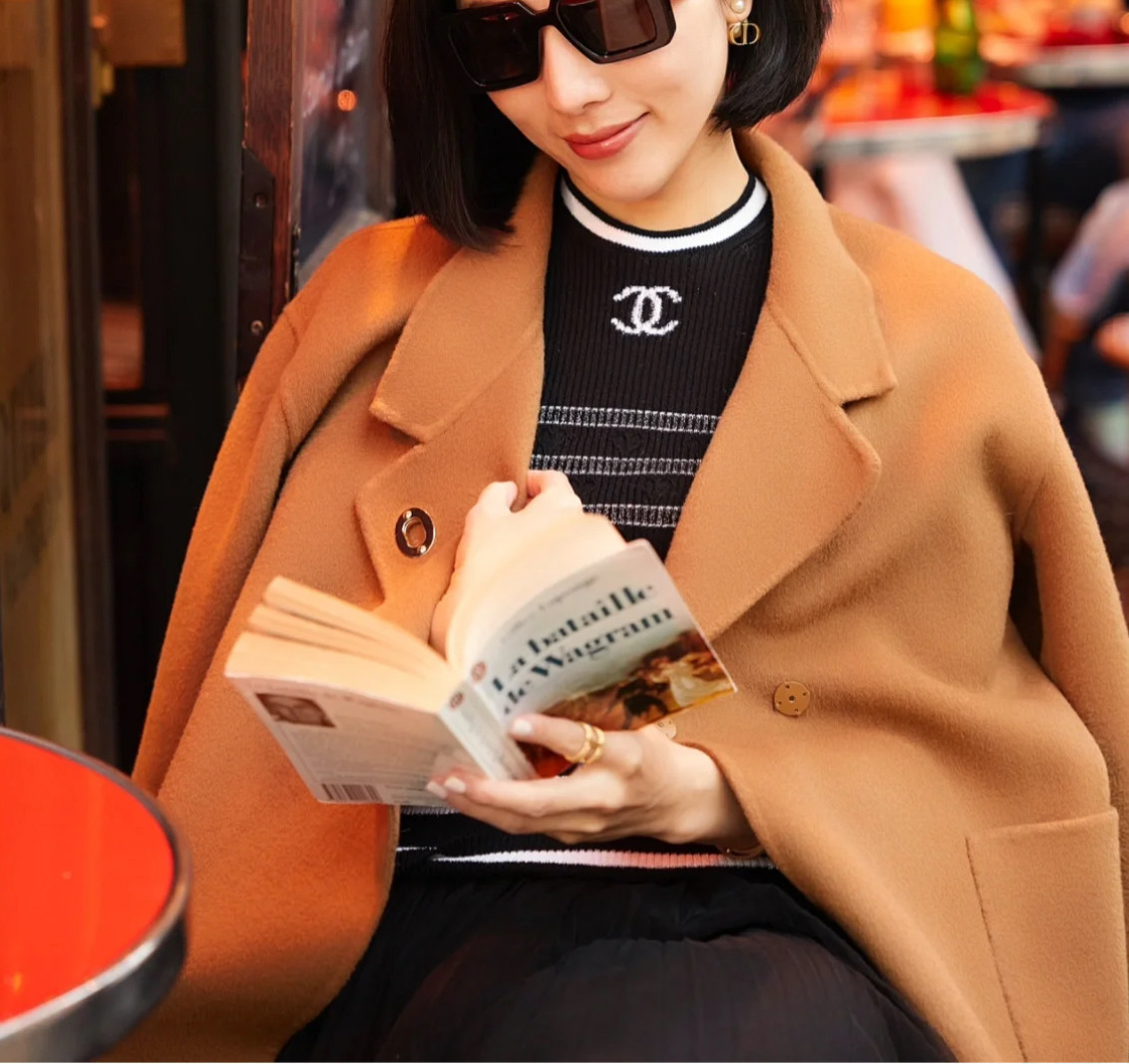 CHANEL トップス CHANEL 22B CC Heart Detail Knit Top Black/ White 34 - Timeless