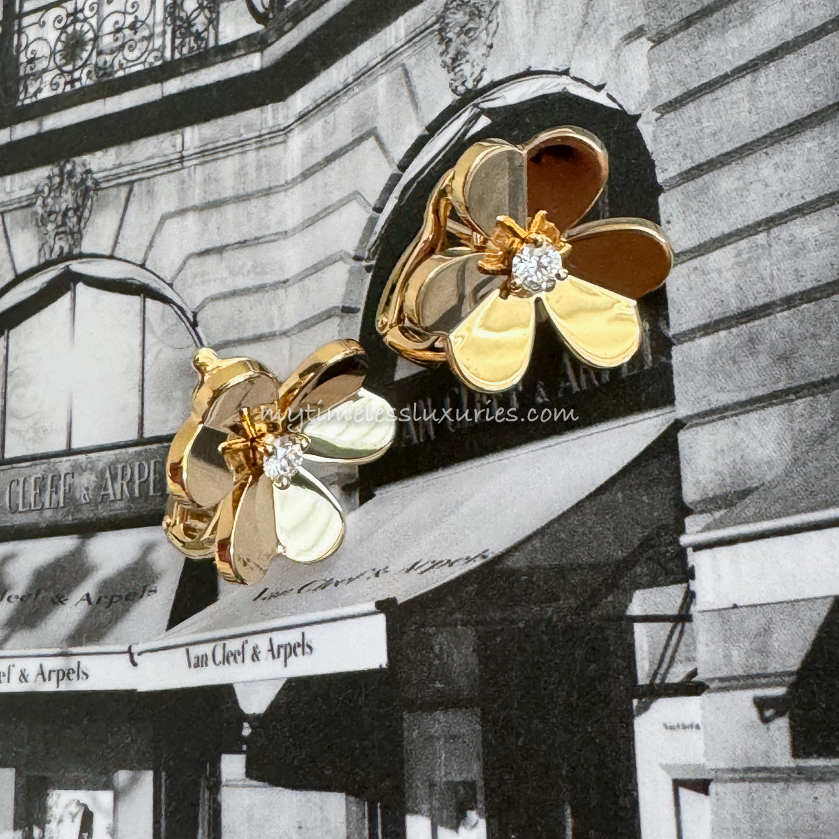 VAN CLEEF & ARPELS Frivole Earrings YG Diamonds *New - Timeless