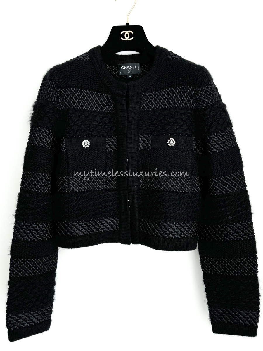 CHANEL ライダース風ジャケット 36 ニット シャネル シャネル レザー ジャケット CHANEL ネイビー ラムスキン ダブル