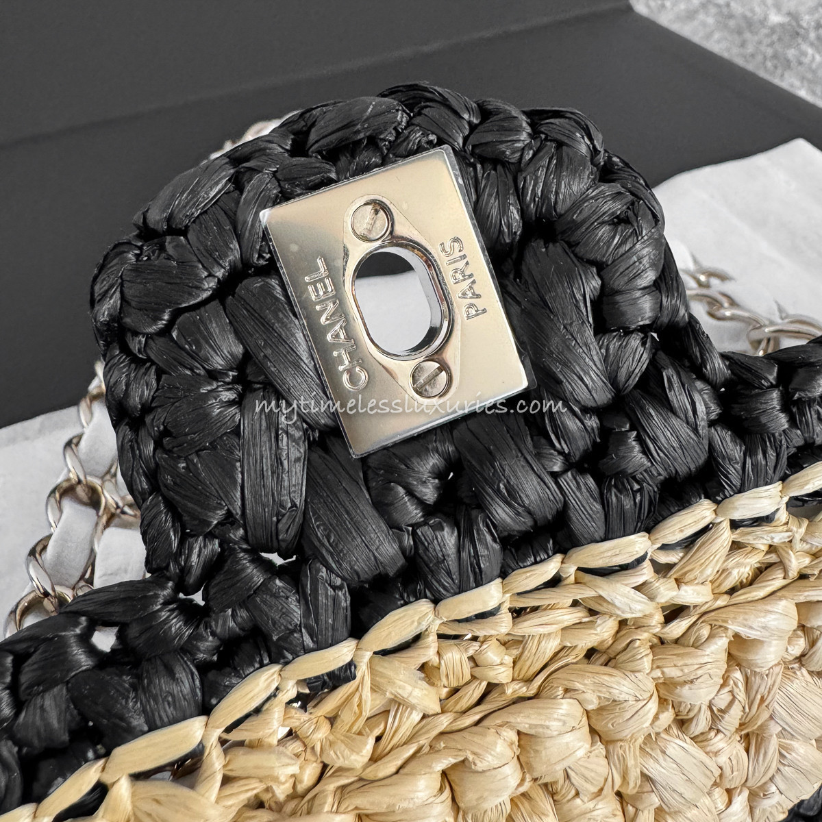 CHANEL 24C Venice Beach Braided Raffia Flap Bag - Timeless Luxuries