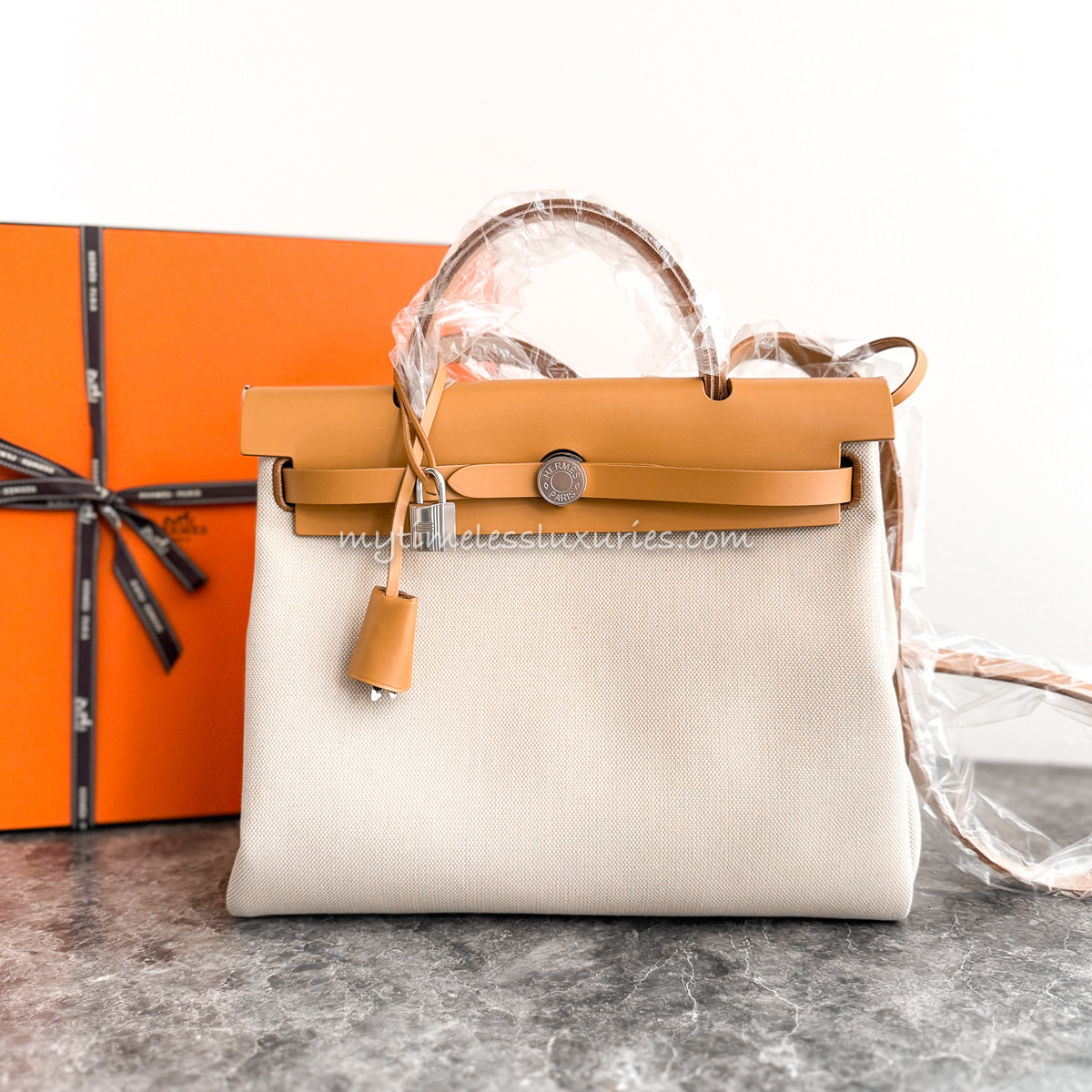HERMES Herbag Zip 31 Beton/ Naturel Sable *New - Timeless Luxuries