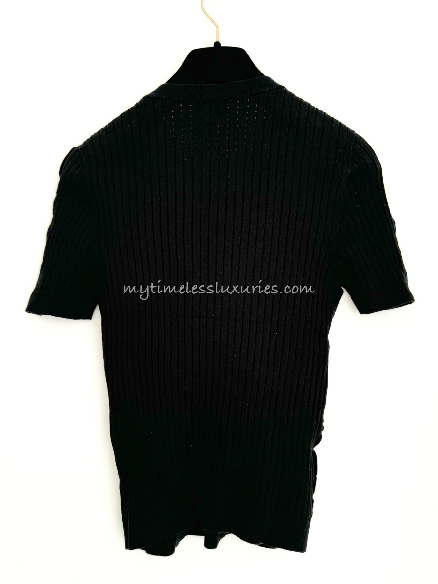 CHANEL 22S CC Logo Cotton Knit Top 38 - Timeless Luxuries