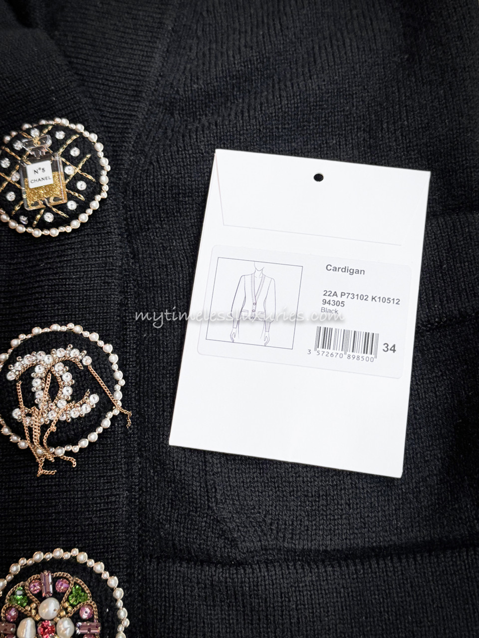 CHANEL 22A Runway Little Black Cardigan 34 - Timeless Luxuries