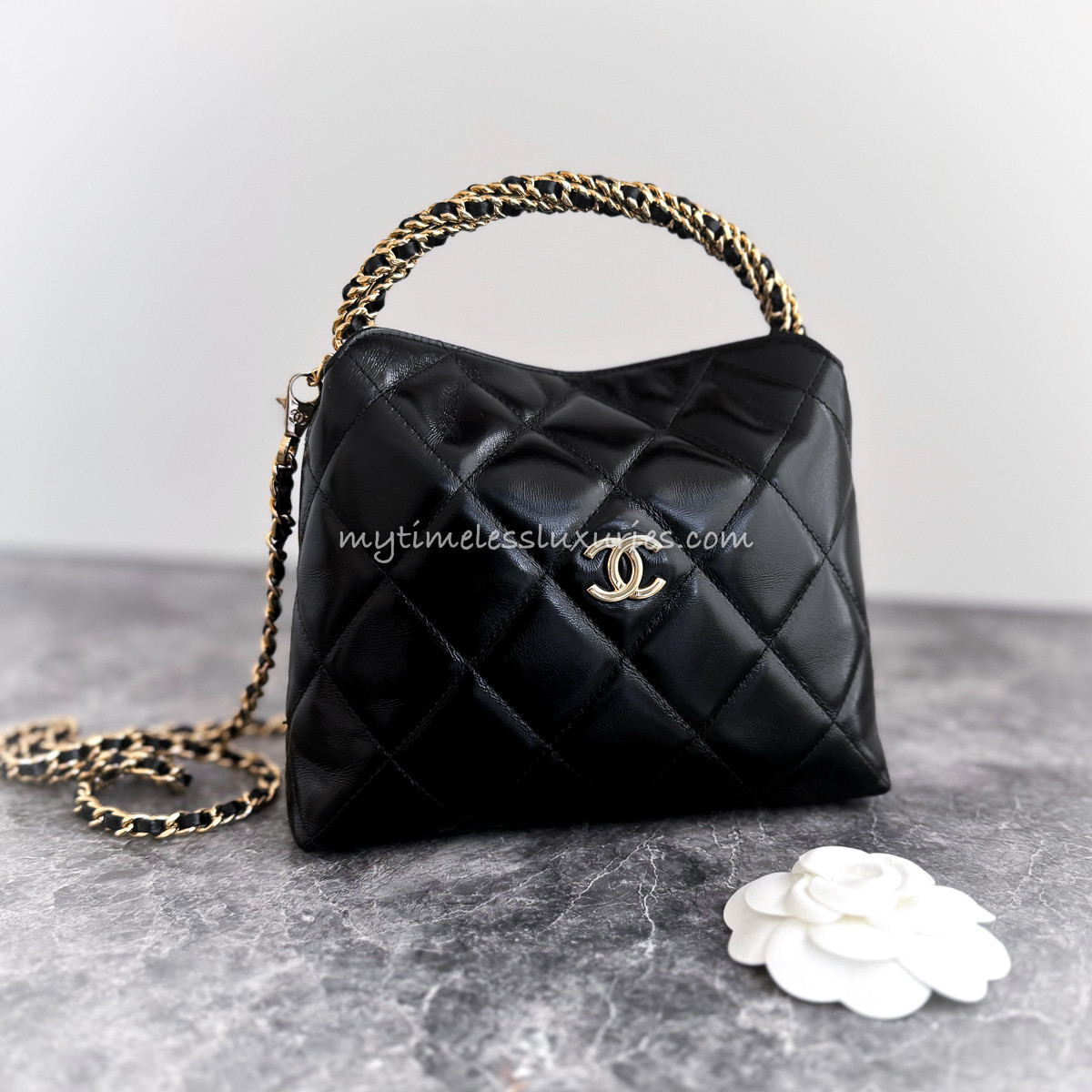 CHANEL 24B Top Handle Mini Bag with Chain - Timeless Luxuries