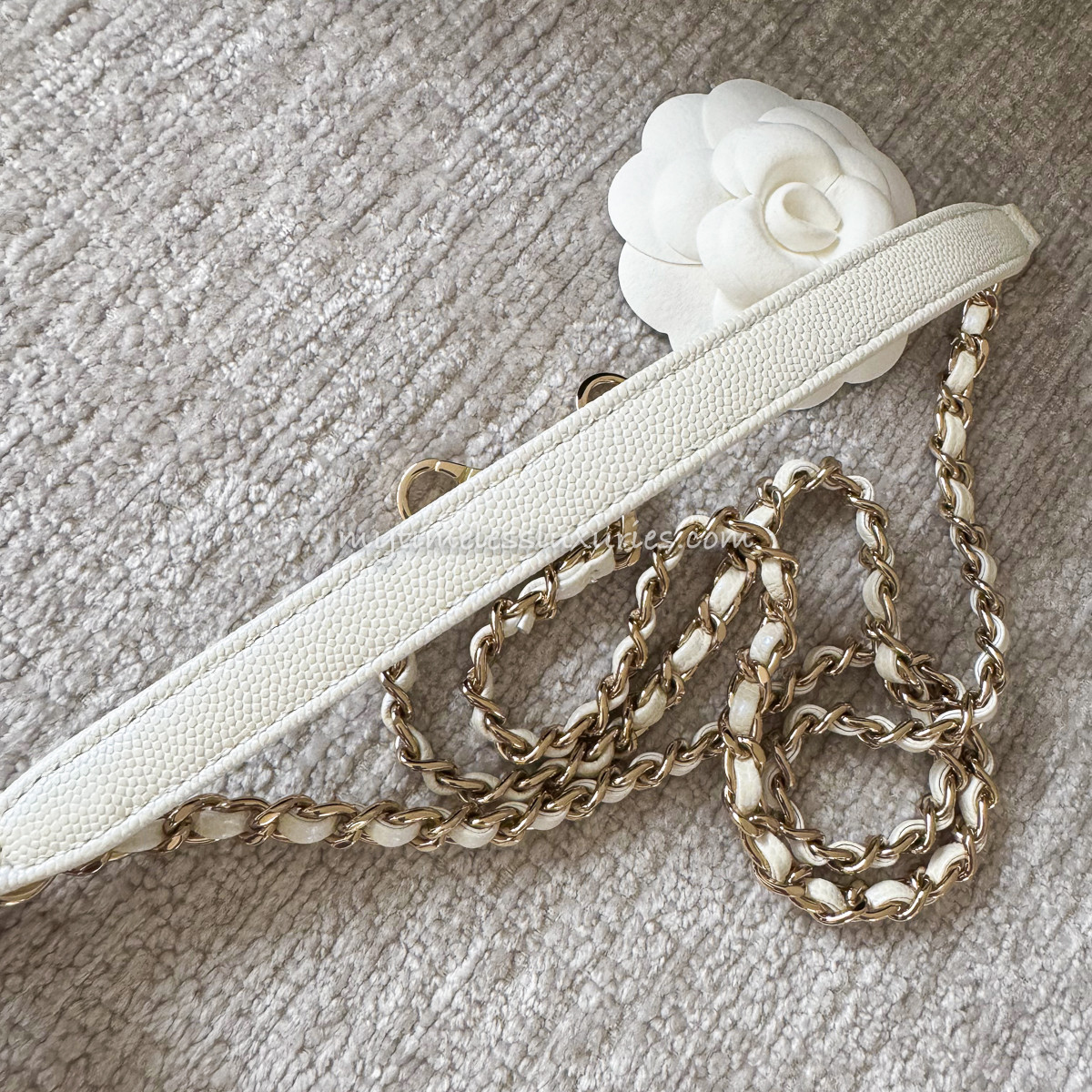 CHANEL 20K Iridescent Ivory White Mini Coco Handle LGHW - Timeless