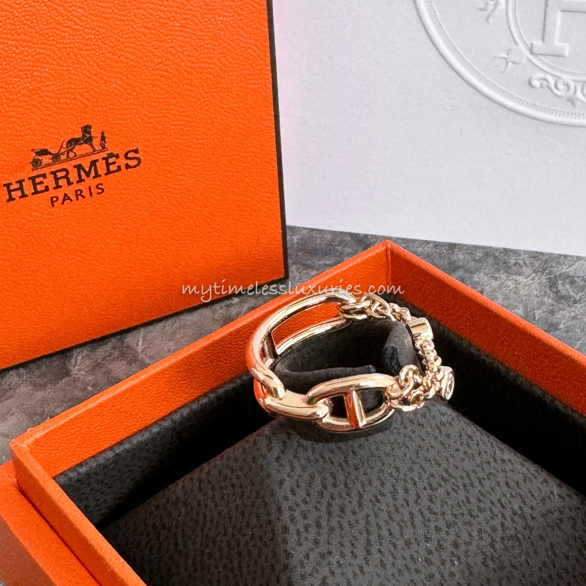 D Ancre Bague Hermes Orange Bague Hermes Chaîne D'ancre Mm Mm Ø