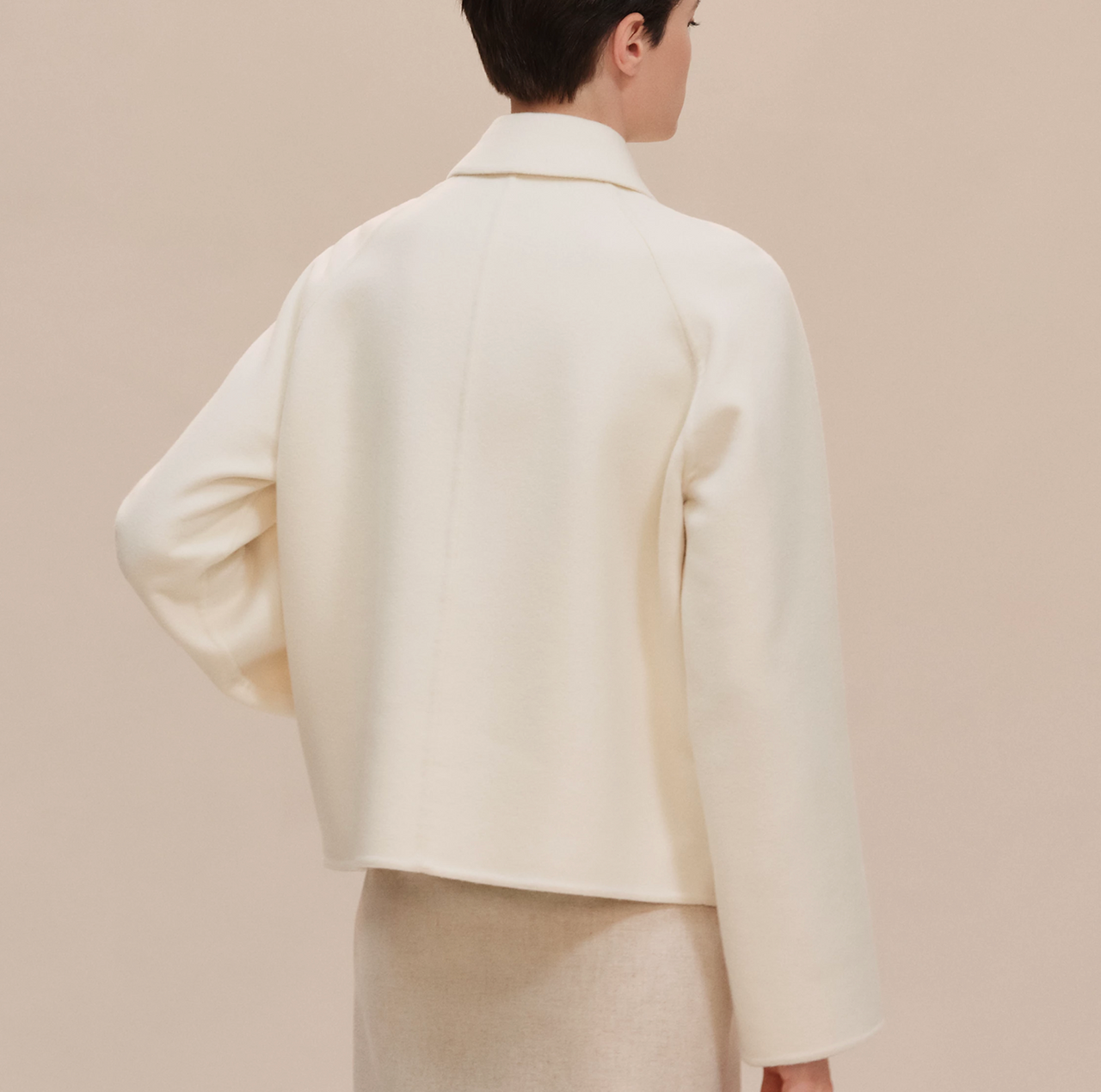 HERMES Double Face Cashmere Jacket 34 Blanc Naturel - Timeless