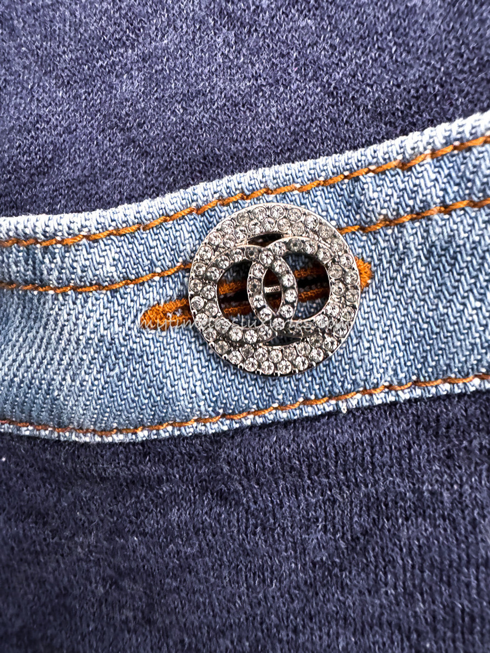CHANEL 20P Denim Dress CC Buttons 34 - Timeless Luxuries