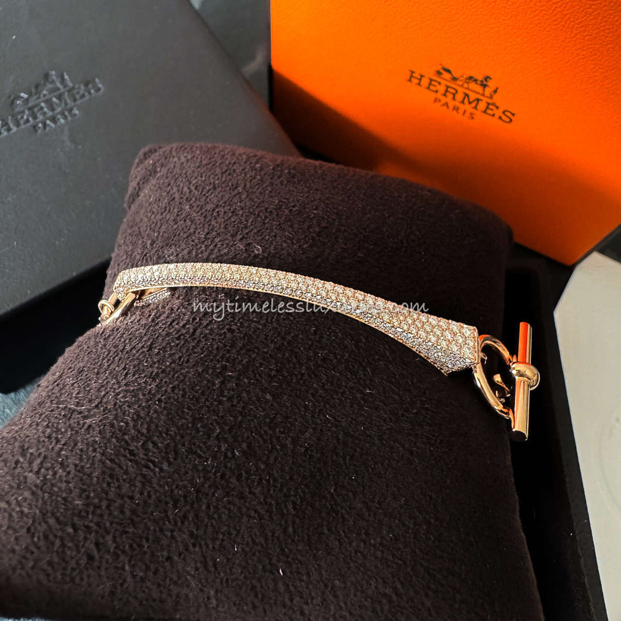HERMES 2024 Clou de Forge Pave Bracelet RG Diamonds *New HERMES 2024 Clou de Forge Pave Bracelet RG Diamonds *New