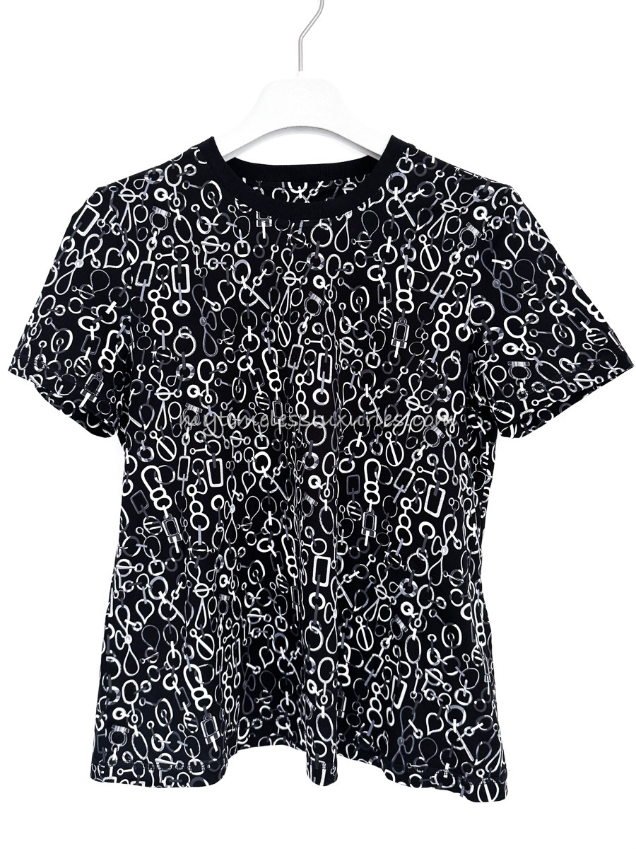 HERMES 'Do Re Boucles' Flared T-Shirt 36 *New - Timeless Luxuries