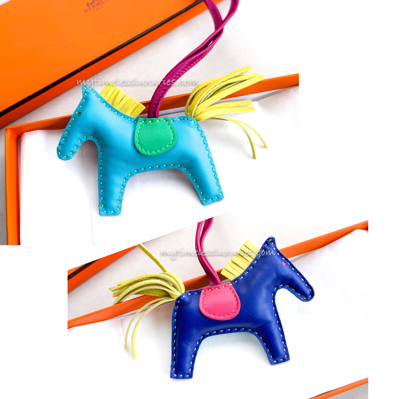 HERMES Double-sided Rodeo PM Bleu Azteque/ Electrique - Timeless