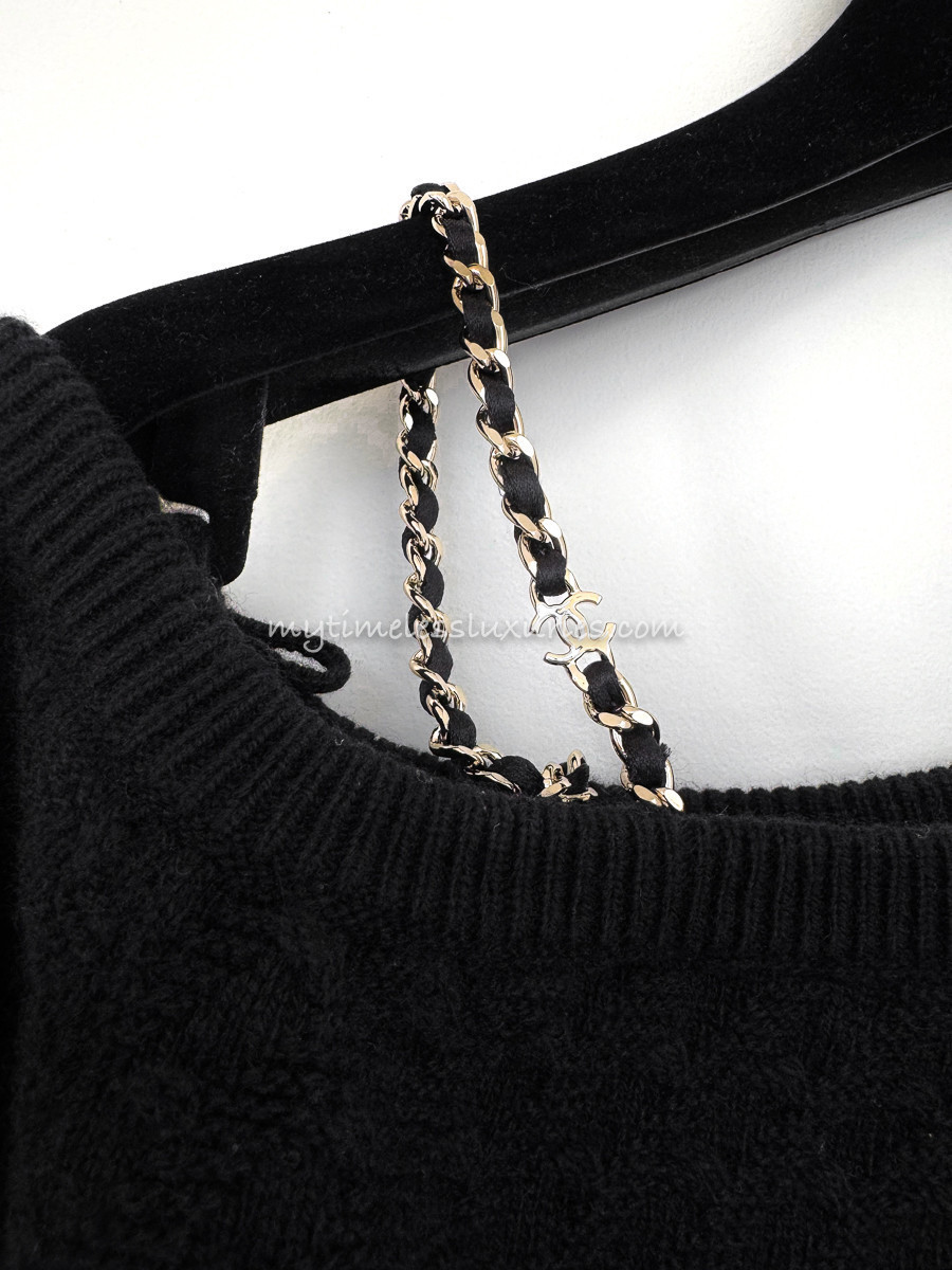 CHANEL 23B Chain Embellished Cardi Jacket 34