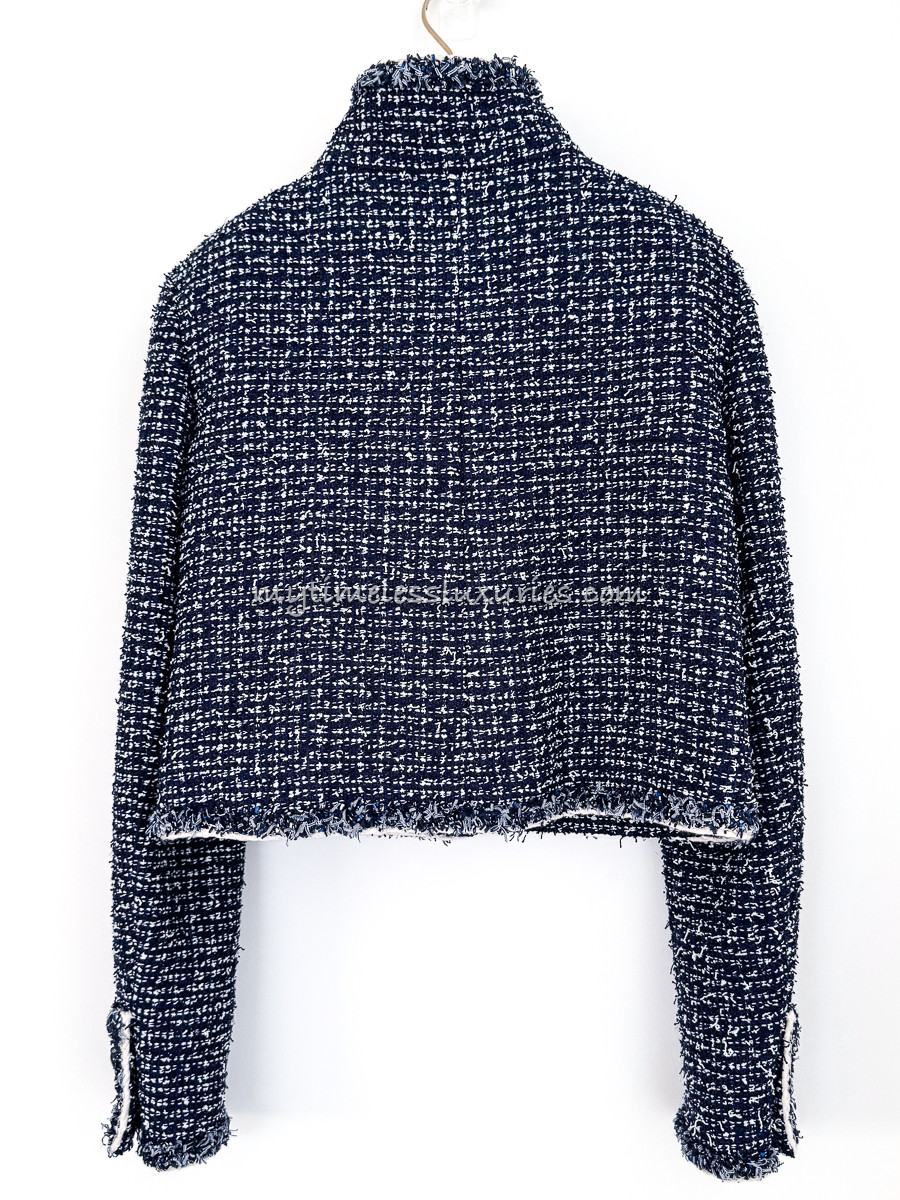 CHANEL 15P Blue Fantasy Tweed Jacket 38 - Timeless Luxuries