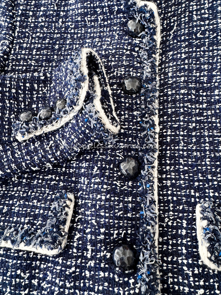 CHANEL 15P Blue Fantasy Tweed Jacket 38 - Timeless Luxuries