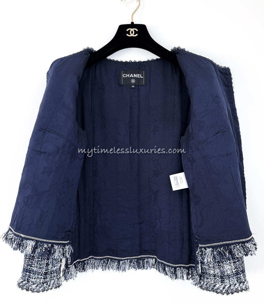 Tweed fringe 2way jacket 【dark navy】 ジャケット・アウター ORGUE