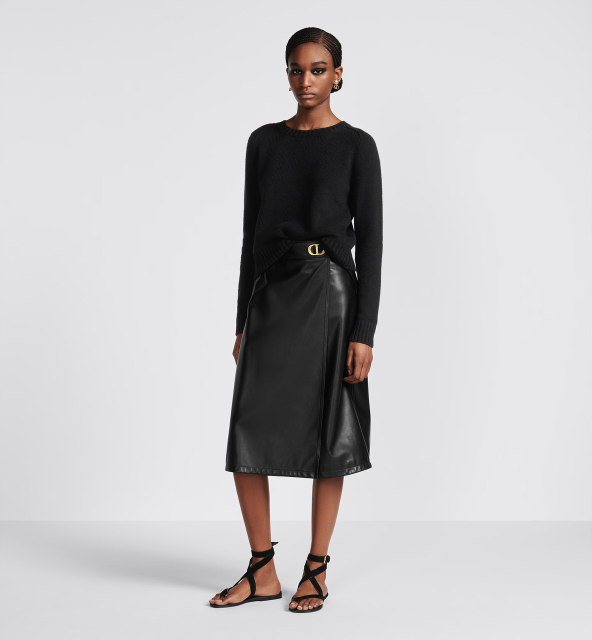 【DIOR/セール】23SS レザー ラップスカート CDバックル DIOR Wrap Leather Skirt CD Buckle 38 *New - Timeless Luxuries
