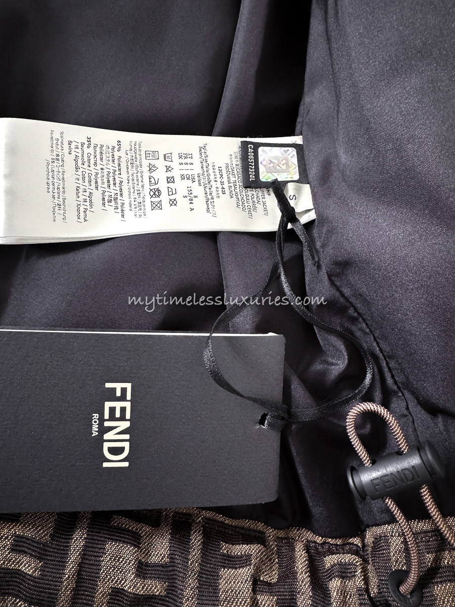 FENDI FF Logo Puffer Jacket/ Coat Fox Fur Trim *New - Timeless