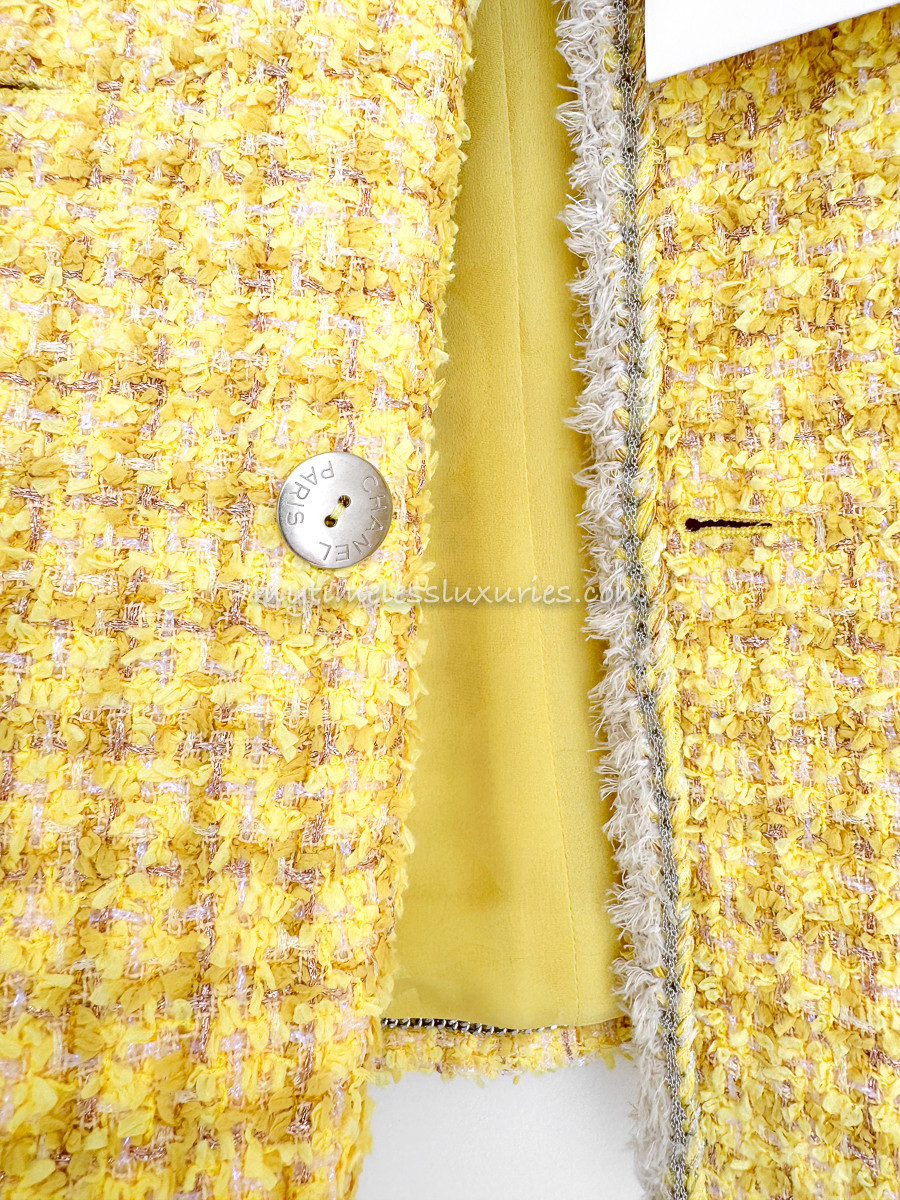 CHANEL 20P Yellow Fantasy Tweed Jacket 34 *New - Timeless Luxuries