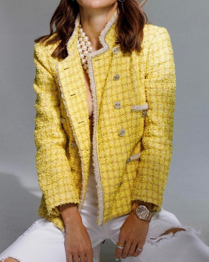 CHANEL 20P Yellow Fantasy Tweed Jacket 34 *New - Timeless Luxuries
