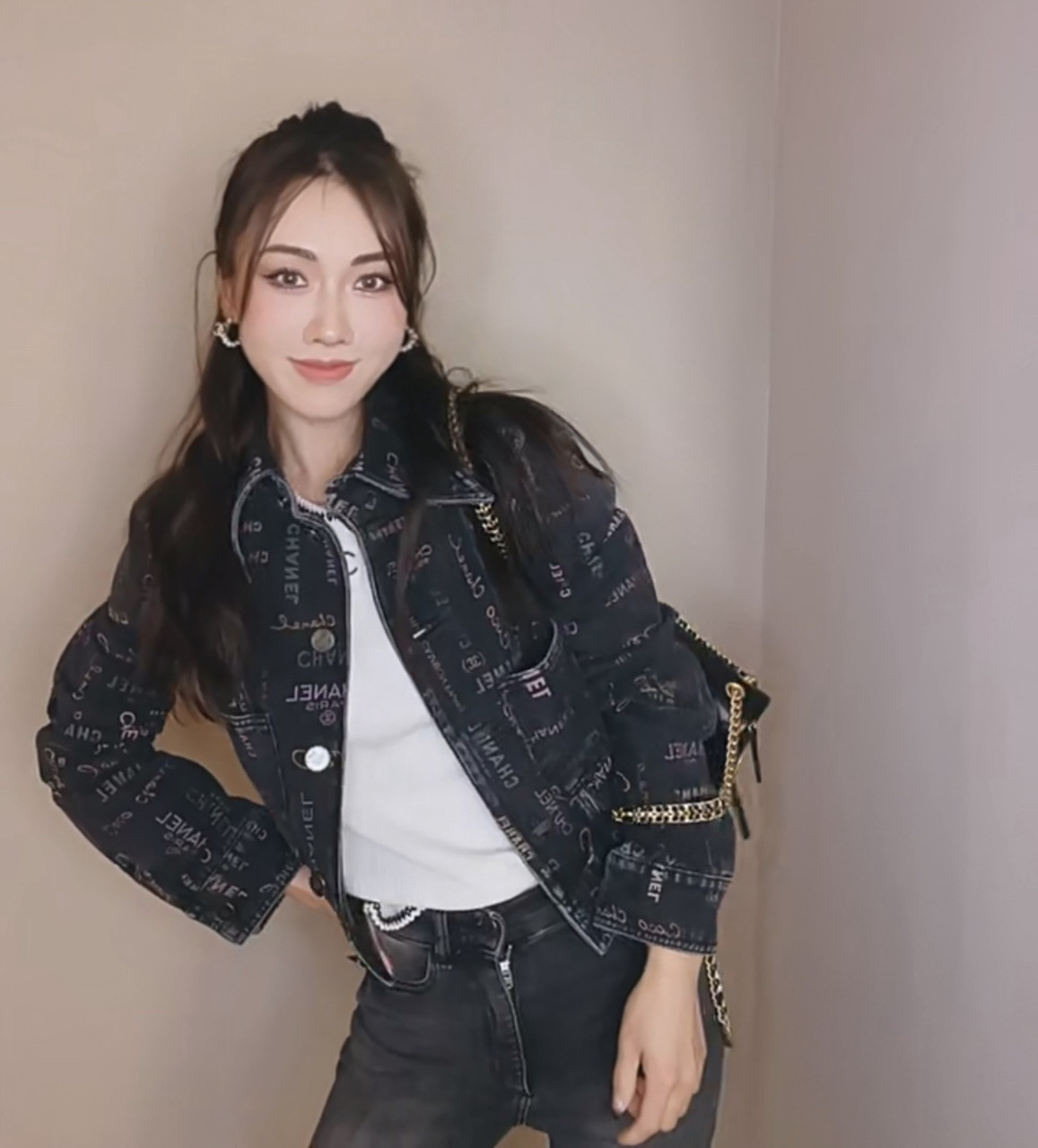 【CHANEL】デニムジャケット　36 CHANEL 22P Denim Jacket 36 Black/ Multicolor *New - Timeless