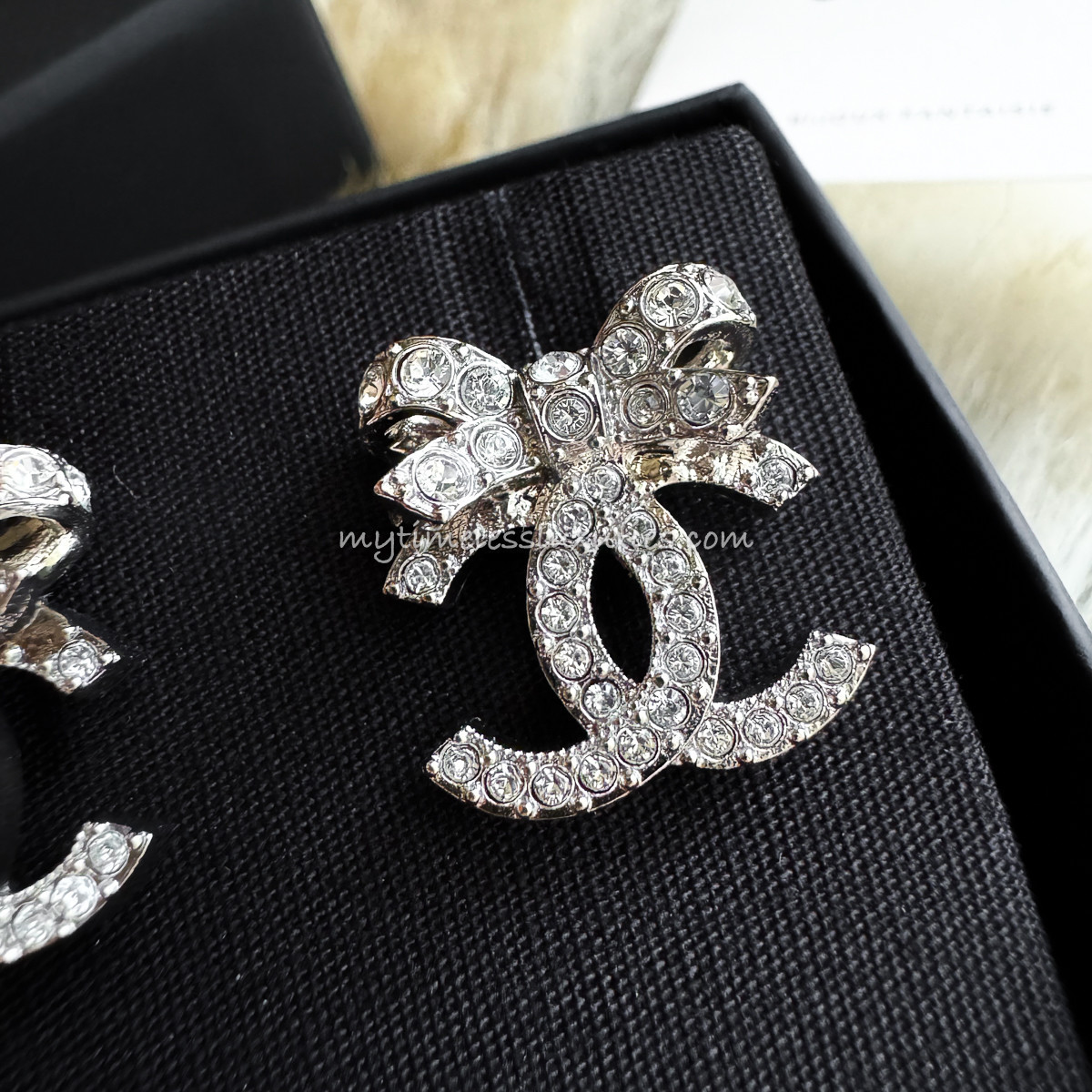 Diamond Earrings Authentic Chanel Earrings Cc Chanel 13A Silver