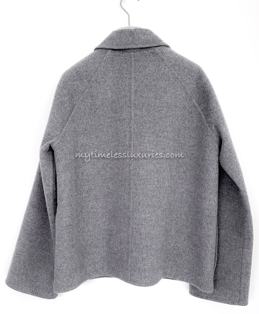 HERMES Cashmere Jacket 34 Gris Crayon - Timeless Luxuries