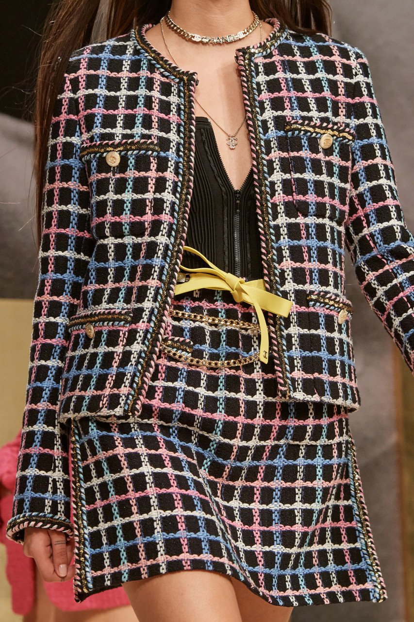 CHANEL 22S Runway Tweed Jacket Black Multicolour 36 *New