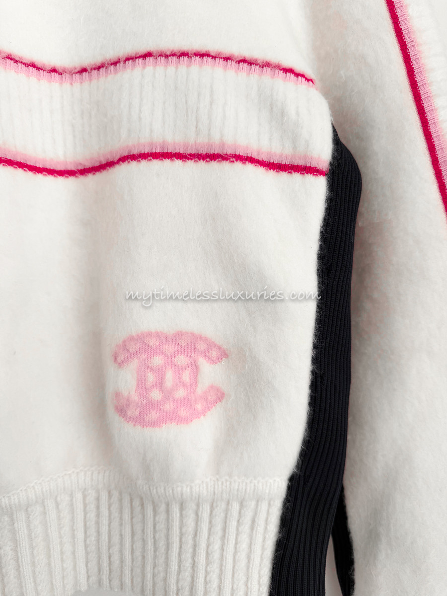CHANEL シャネル ニット ココネージュ　黒 ピンク 34 CHANEL - CHANEL シャネル ニット ココネージュ 23N ブラック 黒