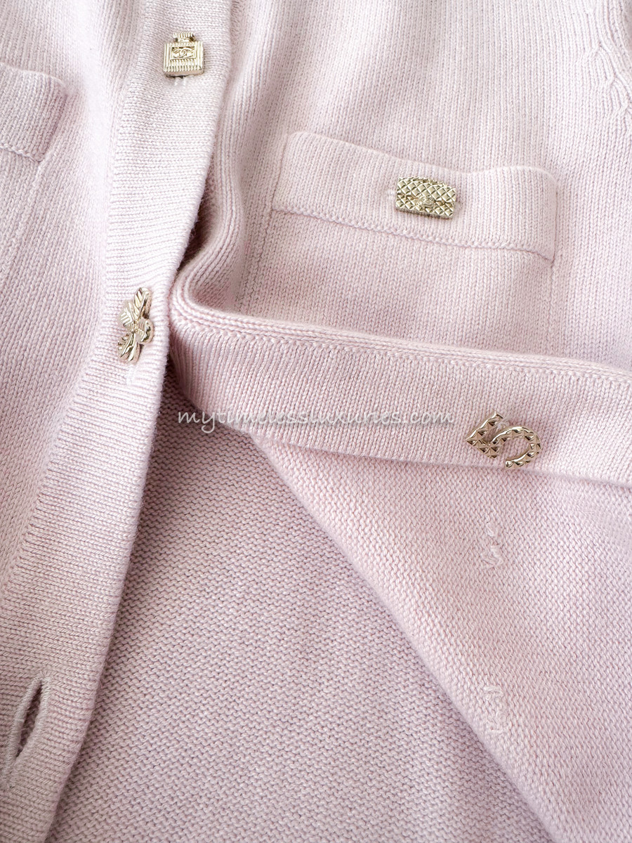 chanel pink cardigan dress Chanel Pink Cotton Knit Dress Size 38 EU