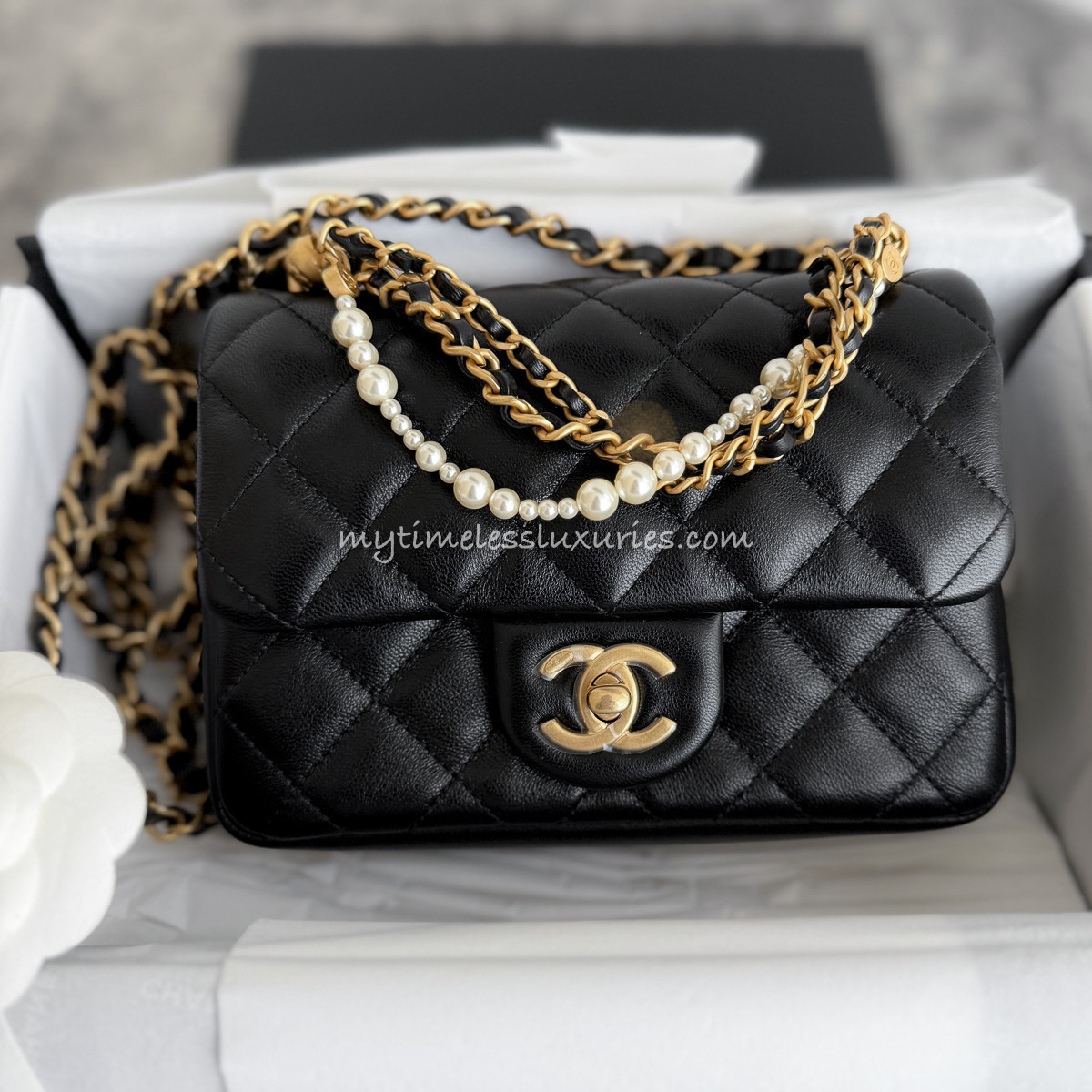 CHANEL Mini Flap Bag with Pearls GHW *New Timeless Luxuries