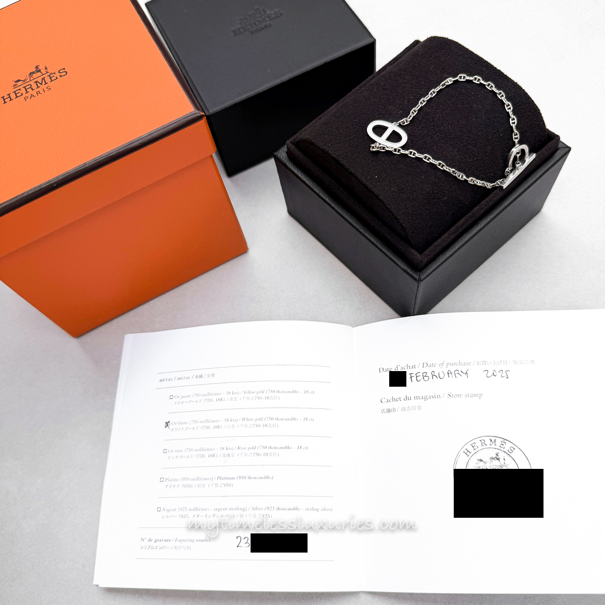 HERMES 2025 Chaine d'Ancre Contour Bracelet Diamonds WG ST