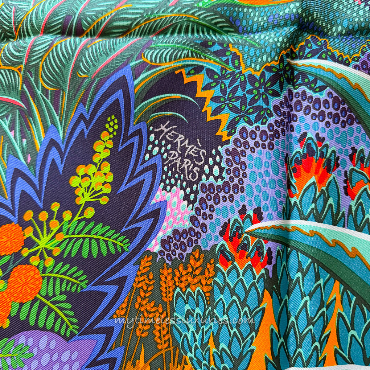 HERMES 'Mountain Zebra' by Alice Shirley Silk Twill 90 Scarf *New