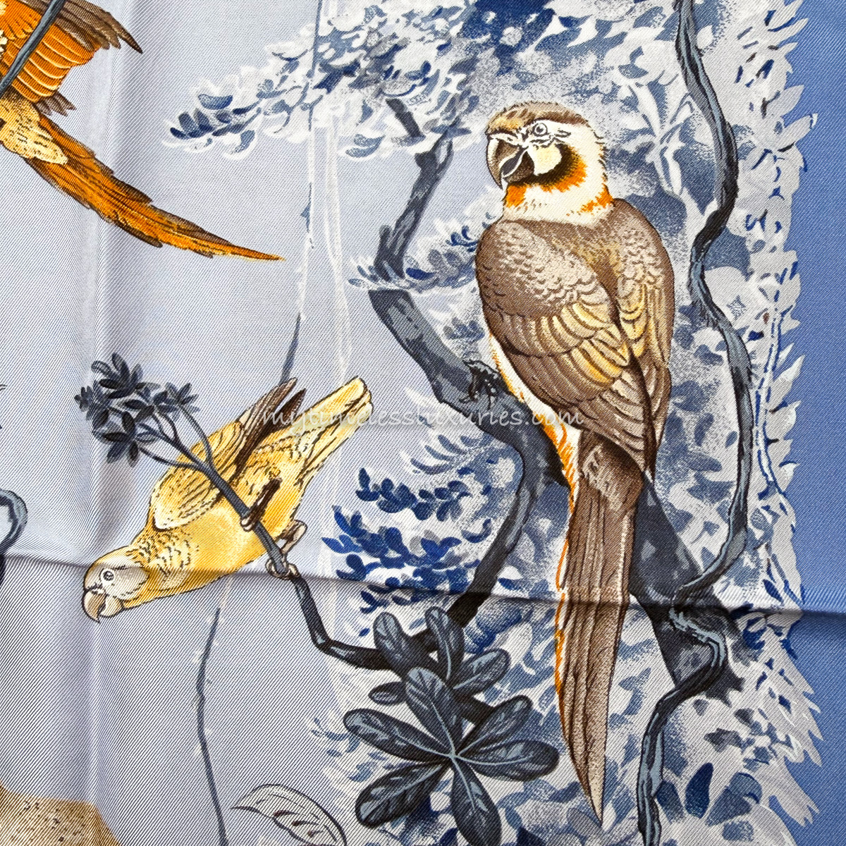 HERMES 'Equateur' by Robert Dallet Washed Silk 90 Scarf *New
