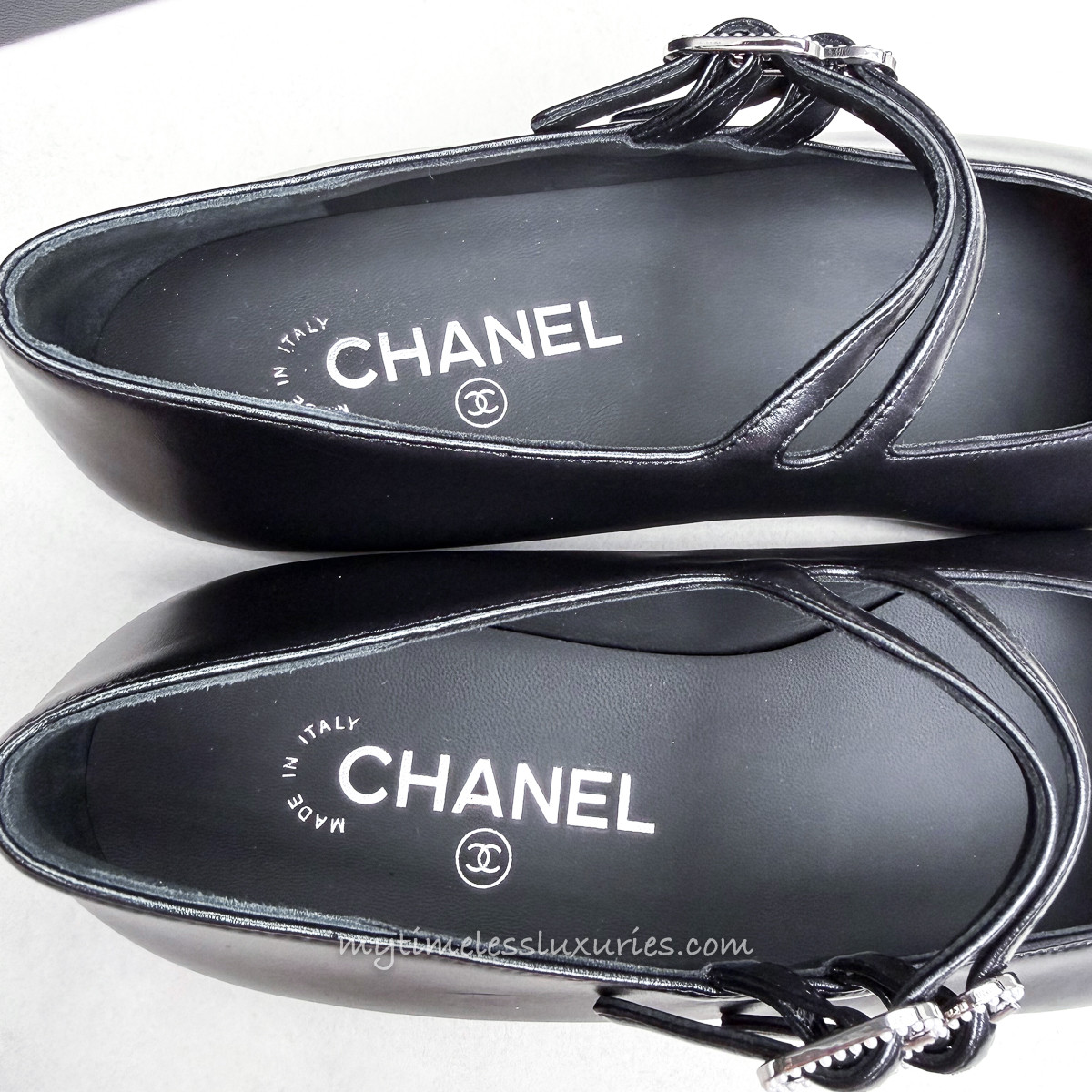 CHANEL 24S Mary Jane Flats with Pearls 38 *New - Timeless Luxuries