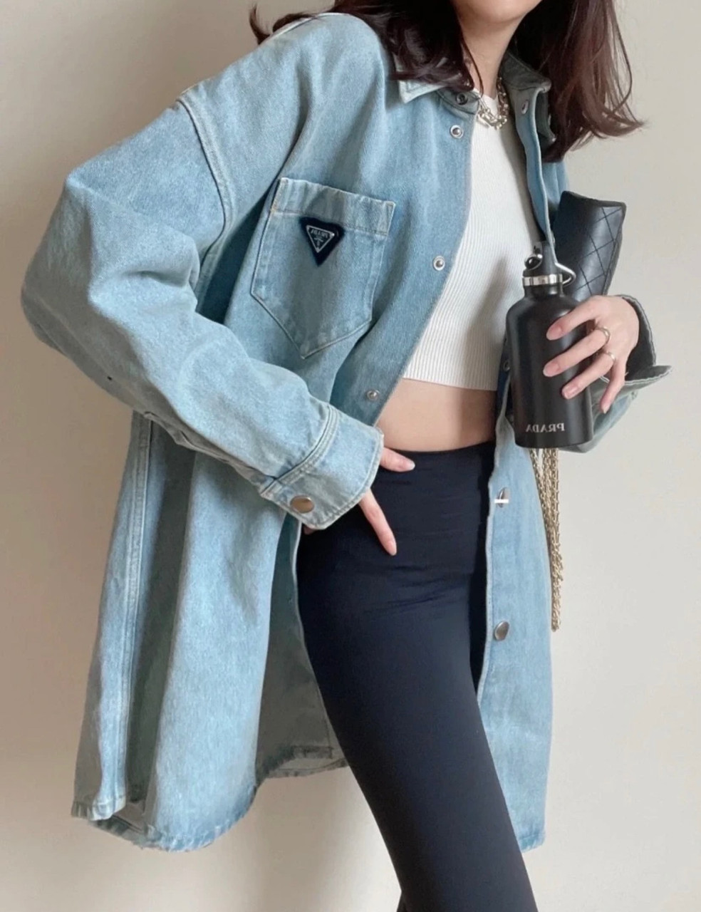 PRADA Oversized Organic Denim Shirt/ Mini Dress 38 - Timeless Luxuries