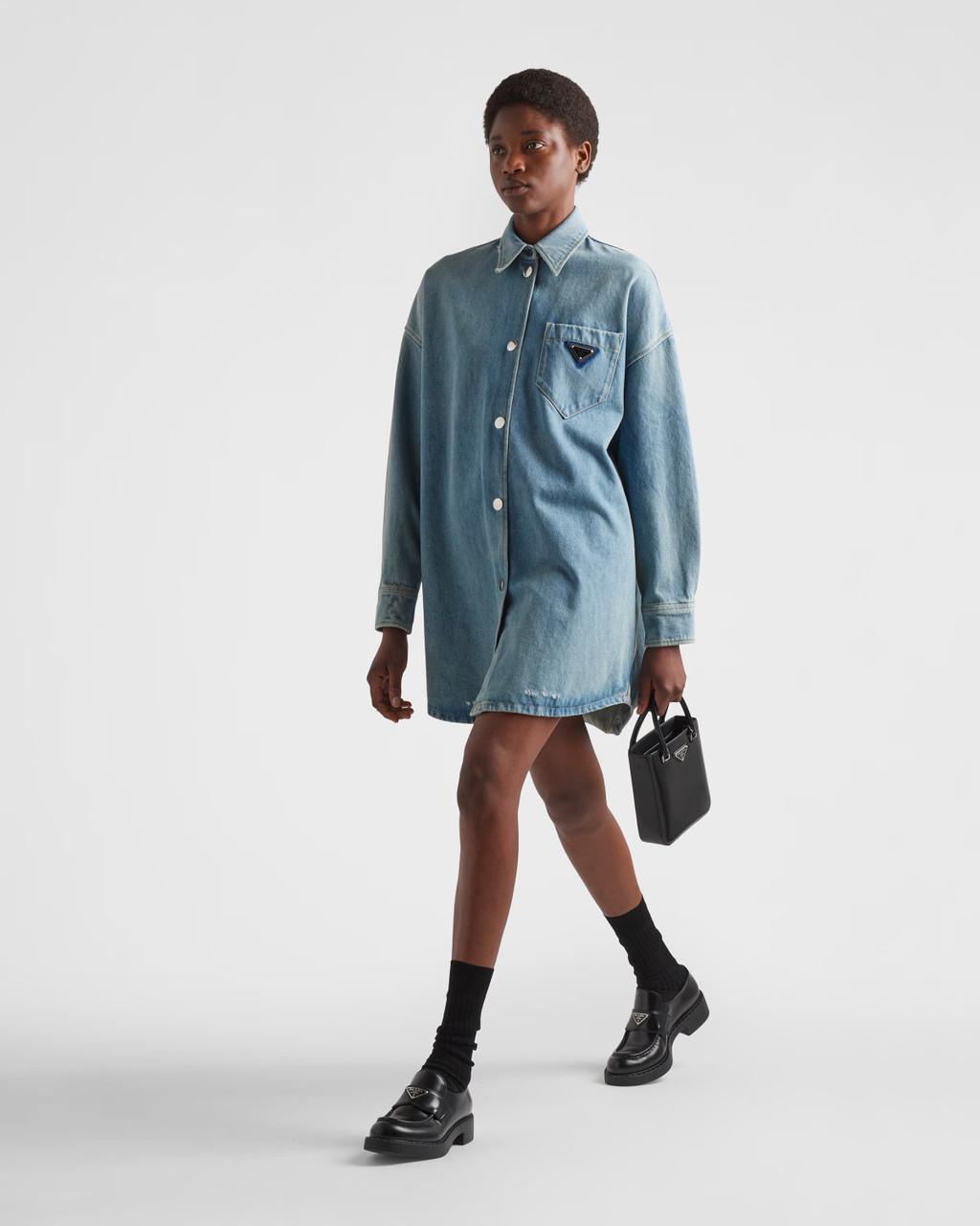 PRADA Oversized Organic Denim Shirt/ Mini Dress 38 - Timeless Luxuries