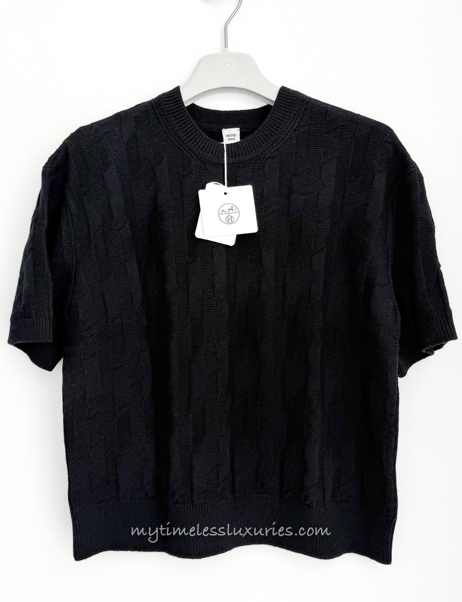 HERMES 'H' Short Sleeve Sweater 40 *New - Timeless Luxuries