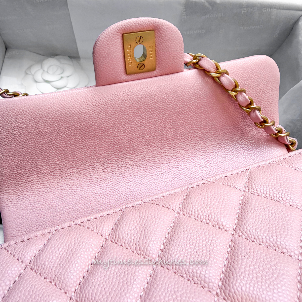 CHANEL 25B Pink Caviar Mini Top Handle *New - Timeless Luxuries