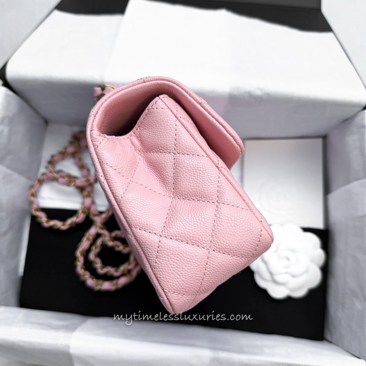 CHANEL 25B Pink Caviar Mini Top Handle *New - Timeless Luxuries