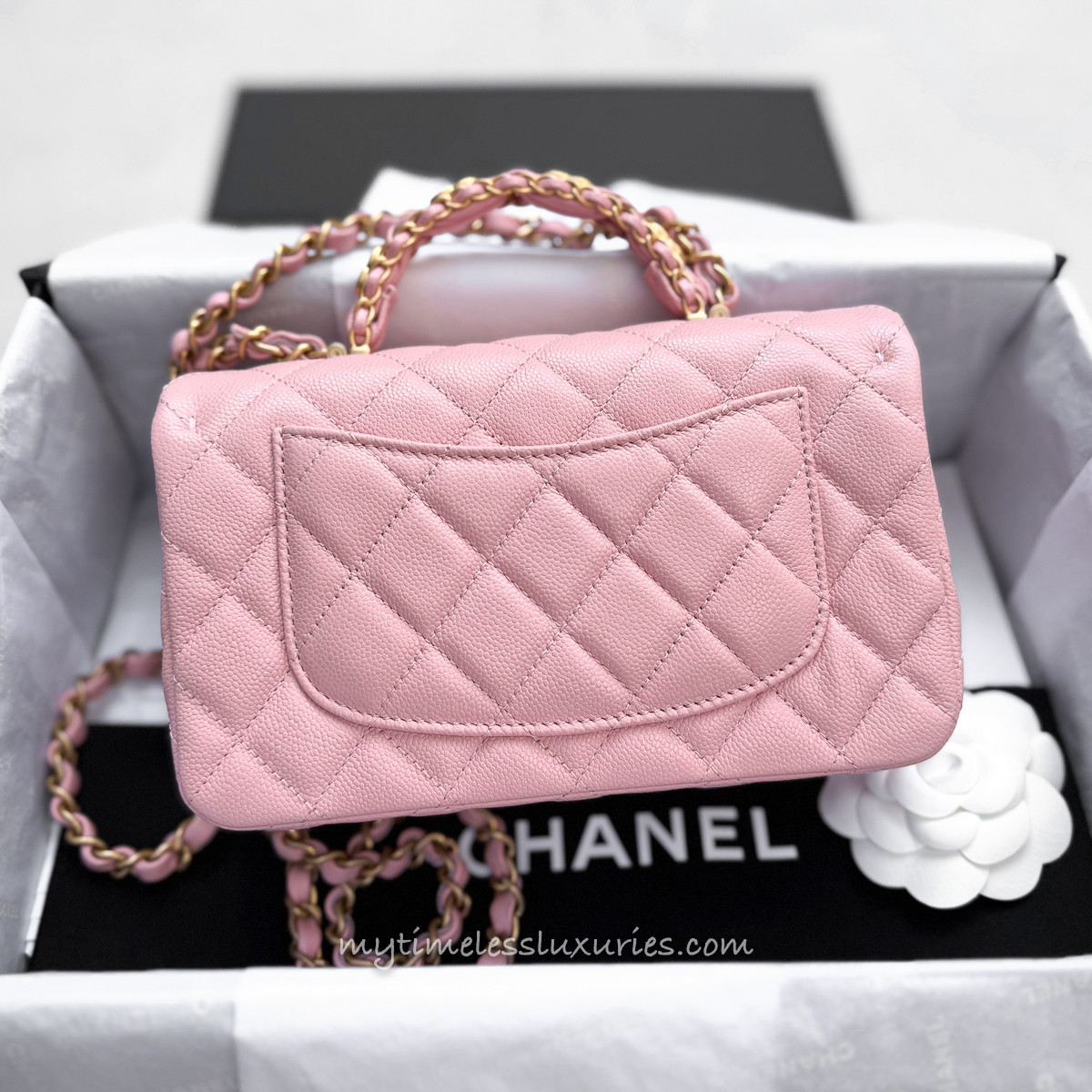 CHANEL 25B Pink Caviar Mini Top Handle *New - Timeless Luxuries