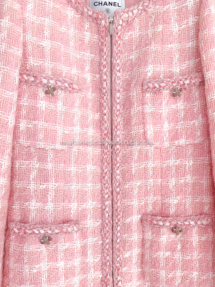 CHANEL Tweed Fantasy ホワイト ピンク ツイード、クラフトベージュ
