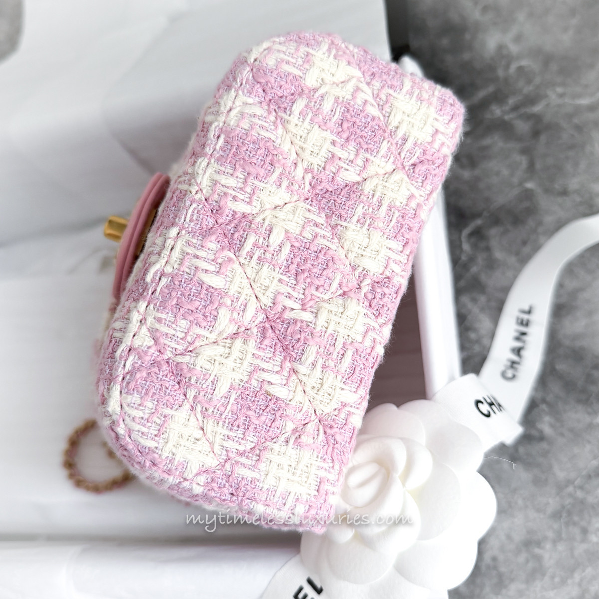 CHANEL 23S Pink Tweed Vanity Bag Aged GHW *New - Timeless Luxuries
