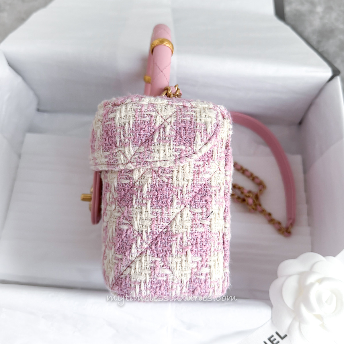 CHANEL 23S Pink Tweed Vanity Bag Aged GHW *New - Timeless Luxuries