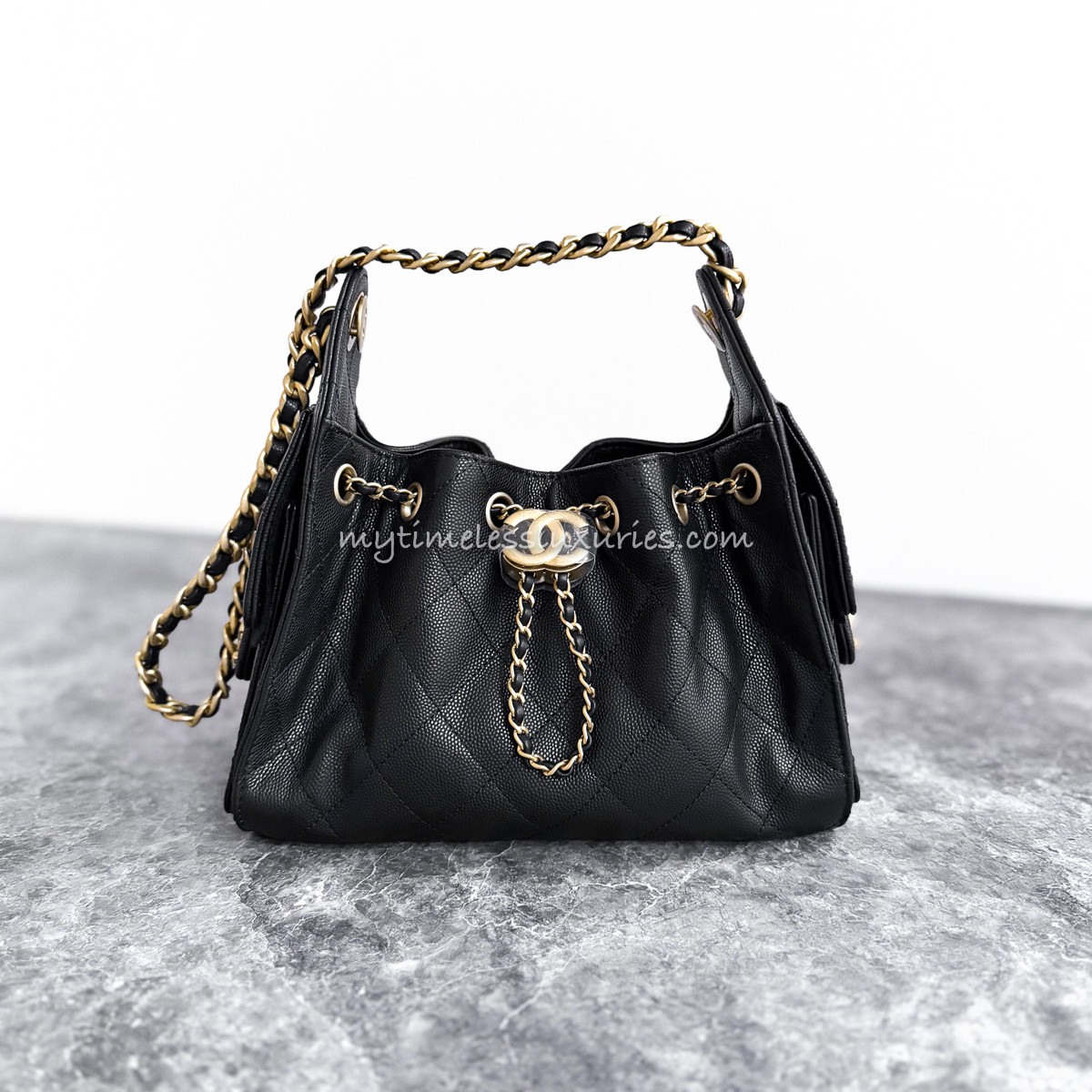 CHANEL 26P Mini 25 Bag Black Caviar Gold Hw *New - Timeless Luxuries