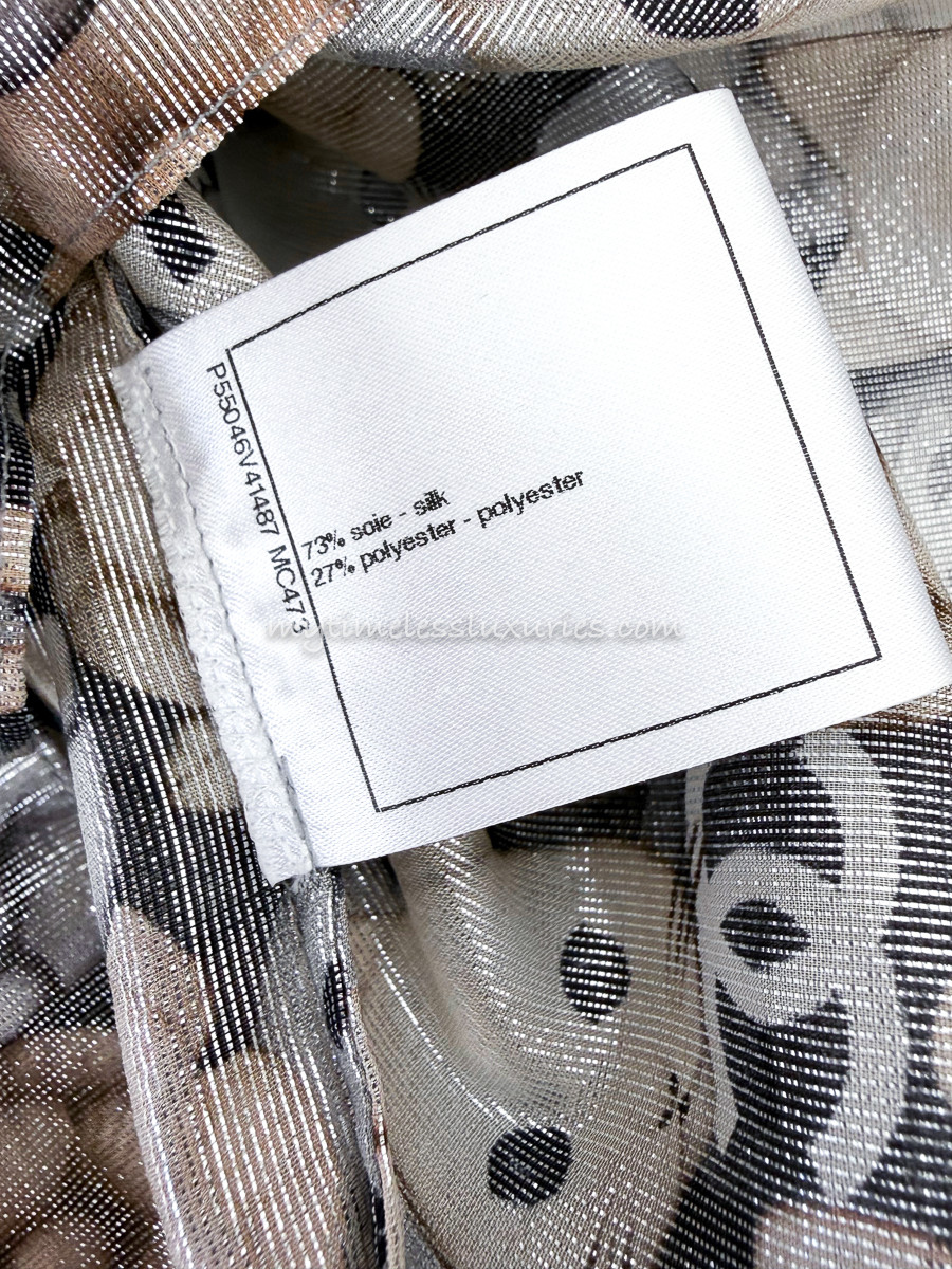 CHANEL 16K Choupette Emoji Print Iridescent Silk Top - Timeless