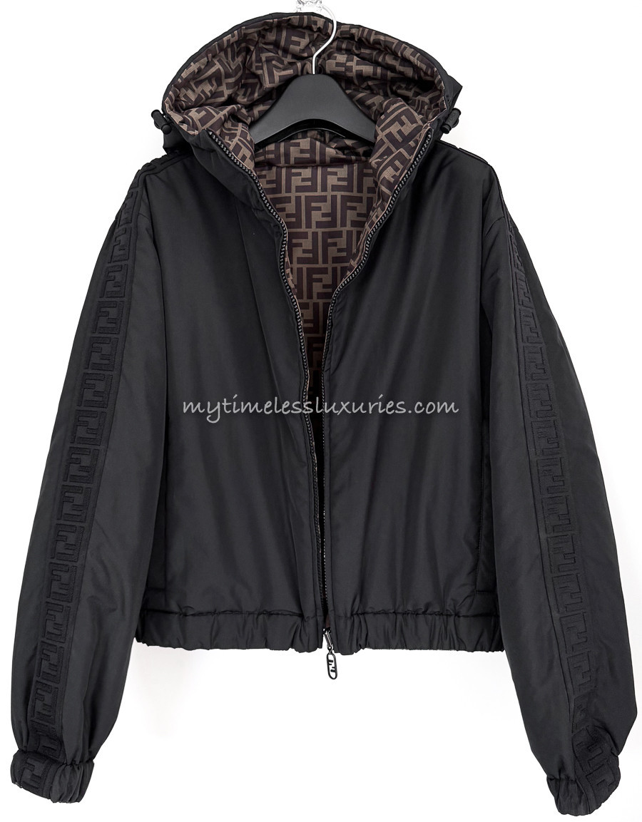 FENDI FF Logo Reversible Puffer Jacket M - Timeless Luxuries