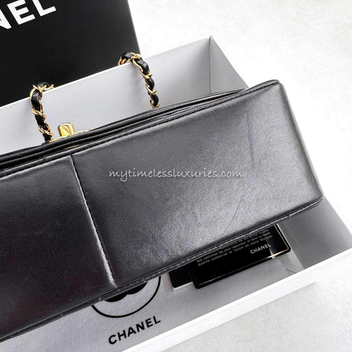 CHANEL Black Lambskin Medium Diana Flap Bag GHW #343xxxx