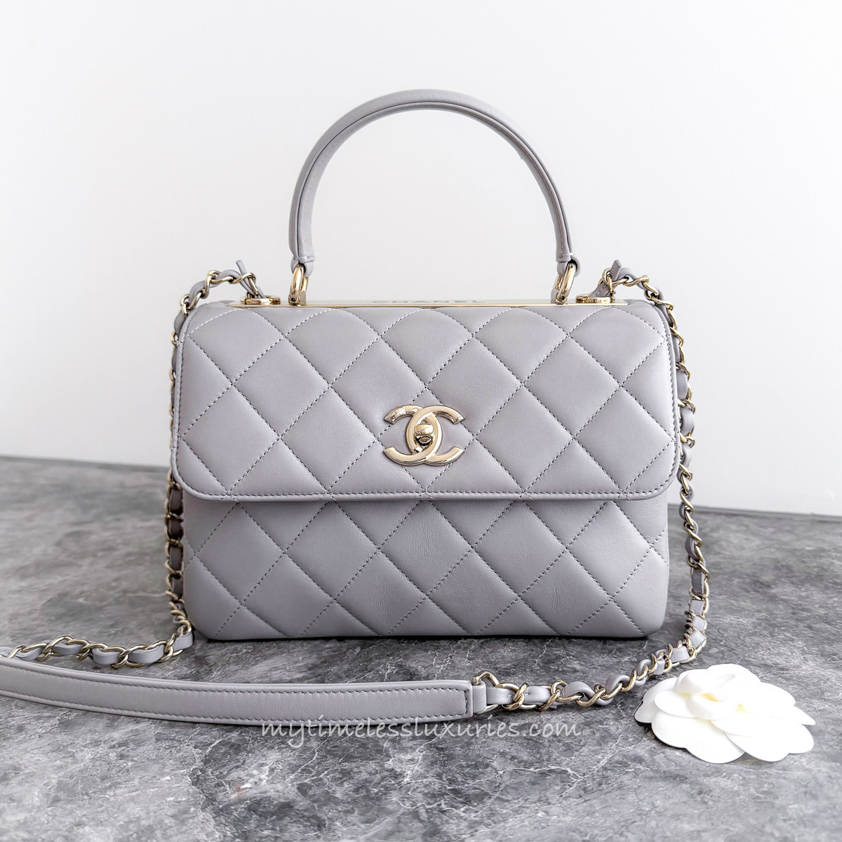CHANEL Grey Small Trendy CC Lt Gold Hw - Timeless Luxuries